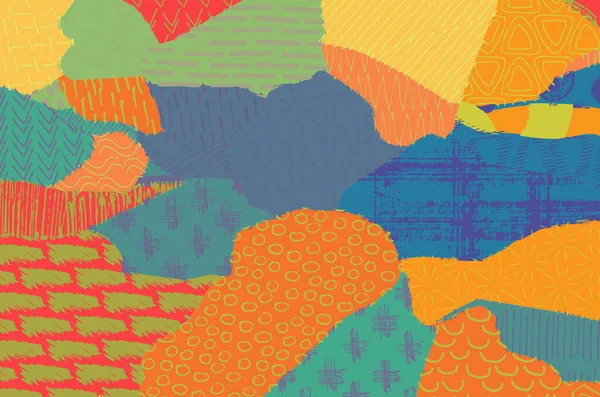 Soyut siyah konturlar, el vektör desen çizdi. Geometrik tarzı Retro soyut desen. Soyut çok renkli geometrik desen.