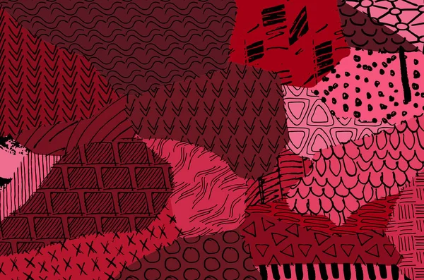 Soyut siyah konturlar, el vektör desen çizdi. Geometrik tarzı Retro soyut desen. Soyut çok renkli geometrik desen.