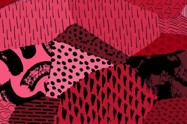 Soyut siyah konturlar, el vektör desen çizdi. Geometrik tarzı Retro soyut desen. Soyut çok renkli geometrik desen.