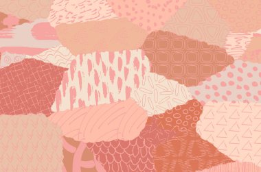 Soyut siyah konturlar, el vektör desen çizdi. Geometrik tarzı Retro soyut desen. Soyut çok renkli geometrik desen.