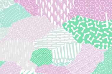 Soyut siyah konturlar, el vektör desen çizdi. Geometrik tarzı Retro soyut desen. Soyut çok renkli geometrik desen.