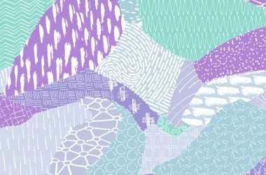 Soyut siyah konturlar, el vektör desen çizdi. Geometrik tarzı Retro soyut desen. Soyut çok renkli geometrik desen.