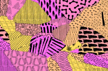 Vektör deseni. Fırça darbeleriyle soyut arkaplan. Tek renkli el çizimi doku. Modern grafik tasarımı. El çizimi çizgili..