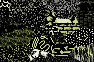 Vektör deseni. Fırça darbeleriyle soyut arkaplan. Tek renkli el çizimi doku. Modern grafik tasarımı. El çizimi çizgili..