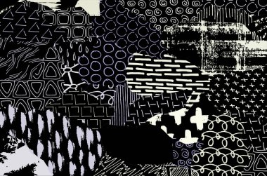 Vektör deseni. Fırça darbeleriyle soyut arkaplan. Tek renkli el çizimi doku. Modern grafik tasarımı. El çizimi çizgili..