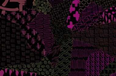 Vektör deseni. Fırça darbeleriyle soyut arkaplan. Tek renkli el çizimi doku. Modern grafik tasarımı. El çizimi çizgili..