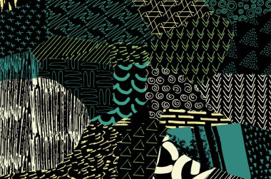 Vektör deseni. Fırça darbeleriyle soyut arkaplan. Tek renkli el çizimi doku. Modern grafik tasarımı. El çizimi çizgili..