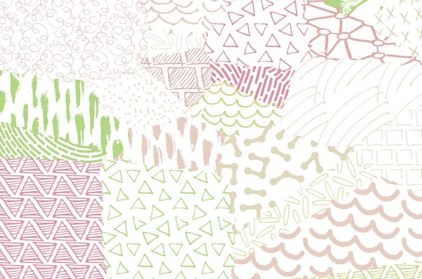 Vector Pattern Abstract Background Brush Strokes Monochrome Hand Drawn Texture — Vetor de Stock