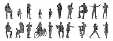 Vektör siluetleri, insanların ana hatları, Contour çizimleri, insanların siluetleri, ikon kümesi izole edilmiş, oturan insanların silueti, mimari set