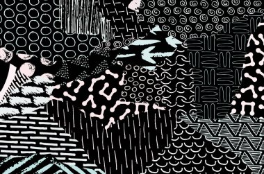 Desen. Fırça darbeleriyle soyut arkaplan. Tek renkli, elle çizilmiş doku. Modern grafik tasarımı. El yapımı çizgili..