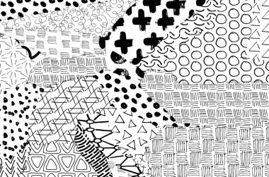 Desen. Fırça darbeleriyle soyut arkaplan. Tek renkli, elle çizilmiş doku. Modern grafik tasarımı. El yapımı çizgili..