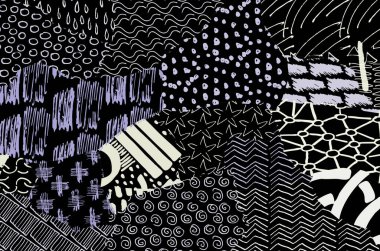 Desen. Fırça darbeleriyle soyut arkaplan. Tek renkli, elle çizilmiş doku. Modern grafik tasarımı. El yapımı çizgili..