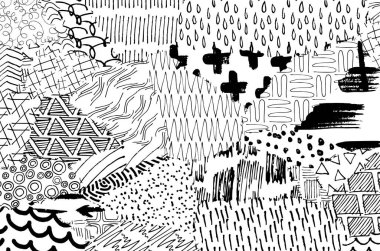 Desen. Fırça darbeleriyle soyut arkaplan. Tek renkli, elle çizilmiş doku. Modern grafik tasarımı. El yapımı çizgili..