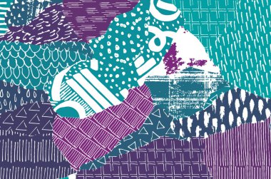 Desen. Fırça darbeleriyle soyut arkaplan. Tek renkli, elle çizilmiş doku. Modern grafik tasarımı. El yapımı çizgili..