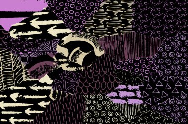 Desen. Fırça darbeleriyle soyut arkaplan. Tek renkli, elle çizilmiş doku. Modern grafik tasarımı. El yapımı çizgili..