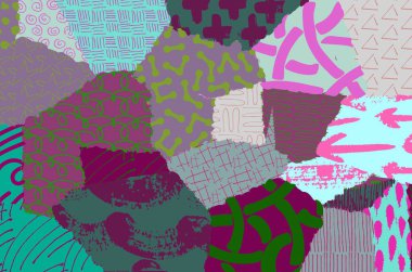 Desen. Fırça darbeleriyle soyut arkaplan. Tek renkli, elle çizilmiş doku. Modern grafik tasarımı. El yapımı çizgili..