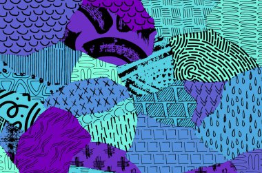 Desen. Fırça darbeleriyle soyut arkaplan. Tek renkli, elle çizilmiş doku. Modern grafik tasarımı. El yapımı çizgili..