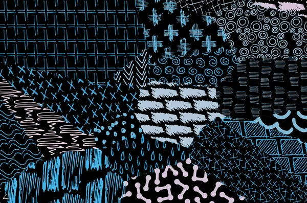 Patroon Abstracte Achtergrond Met Penseelstreken Monochroom Met Hand Getekende Textuur — Stockvector
