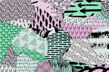 Desen. Fırça darbeleriyle soyut arkaplan. Tek renkli, elle çizilmiş doku. Modern grafik tasarımı. El yapımı çizgili..