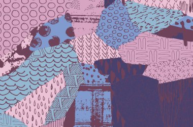 Desen. Fırça darbeleriyle soyut arkaplan. Tek renkli, elle çizilmiş doku. Modern grafik tasarımı. El yapımı çizgili..