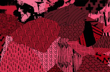 Desen. Fırça darbeleriyle soyut arkaplan. Tek renkli, elle çizilmiş doku. Modern grafik tasarımı. El yapımı çizgili..