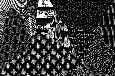 Desen. Fırça darbeleriyle soyut arkaplan. Tek renkli, elle çizilmiş doku. Modern grafik tasarımı. El yapımı çizgili..