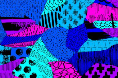 Desen. Fırça darbeleriyle soyut arkaplan. Tek renkli, elle çizilmiş doku. Modern grafik tasarımı. El yapımı çizgili..