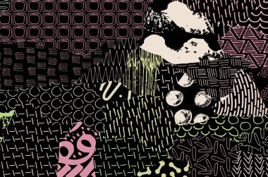 Desen. Fırça darbeleriyle soyut arkaplan. Tek renkli, elle çizilmiş doku. Modern grafik tasarımı. El yapımı çizgili..