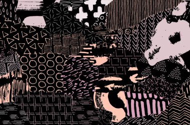 Desen. Fırça darbeleriyle soyut arkaplan. Tek renkli, elle çizilmiş doku. Modern grafik tasarımı. El yapımı çizgili..