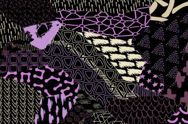 Desen. Fırça darbeleriyle soyut arkaplan. Tek renkli, elle çizilmiş doku. Modern grafik tasarımı. El yapımı çizgili..