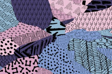 Desen. Fırça darbeleriyle soyut arkaplan. Tek renkli, elle çizilmiş doku. Modern grafik tasarımı. El yapımı çizgili..