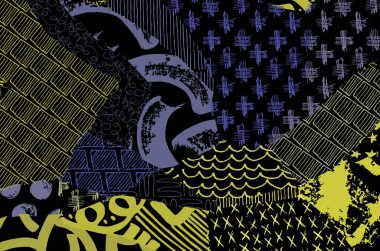 Desen. Fırça darbeleriyle soyut arkaplan. Tek renkli, elle çizilmiş doku. Modern grafik tasarımı. El yapımı çizgili..