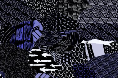 Desen. Fırça darbeleriyle soyut arkaplan. Tek renkli, elle çizilmiş doku. Modern grafik tasarımı. El yapımı çizgili..