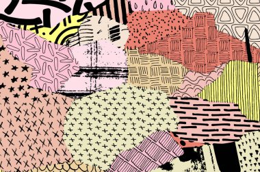 Desen. Fırça darbeleriyle soyut arkaplan. Tek renkli, elle çizilmiş doku. Modern grafik tasarımı. El yapımı çizgili..