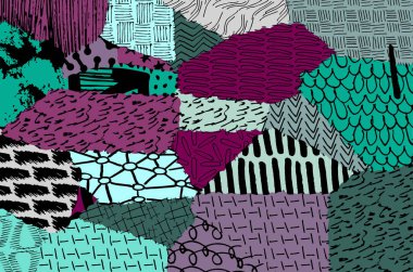 Desen. Fırça darbeleriyle soyut arkaplan. Tek renkli, elle çizilmiş doku. Modern grafik tasarımı. El yapımı çizgili..