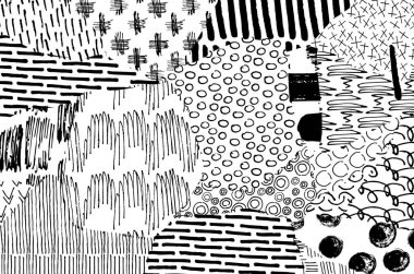 Desen. Fırça darbeleriyle soyut arkaplan. Tek renkli, elle çizilmiş doku. Modern grafik tasarımı. El yapımı çizgili..