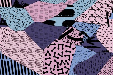 Desen. Fırça darbeleriyle soyut arkaplan. Tek renkli, elle çizilmiş doku. Modern grafik tasarımı. El yapımı çizgili..