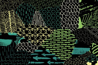 Desen. Fırça darbeleriyle soyut arkaplan. Tek renkli, elle çizilmiş doku. Modern grafik tasarımı. El yapımı çizgili..