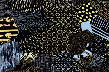 Desen. Fırça darbeleriyle soyut arkaplan. Tek renkli, elle çizilmiş doku. Modern grafik tasarımı. El yapımı çizgili..