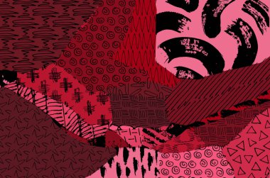 Desen. Fırça darbeleriyle soyut arkaplan. Tek renkli, elle çizilmiş doku. Modern grafik tasarımı. El yapımı çizgili..