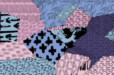 Desen. Fırça darbeleriyle soyut arkaplan. Tek renkli, elle çizilmiş doku. Modern grafik tasarımı. El yapımı çizgili..