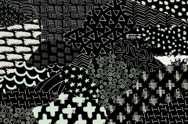 Desen. Fırça darbeleriyle soyut arkaplan. Tek renkli, elle çizilmiş doku. Modern grafik tasarımı. El yapımı çizgili..