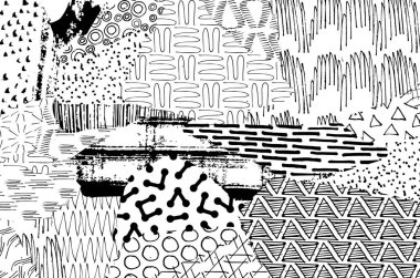 Desen. Fırça darbeleriyle soyut arkaplan. Tek renkli, elle çizilmiş doku. Modern grafik tasarımı. El yapımı çizgili..