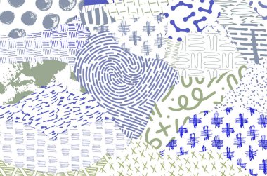 Desen. Fırça darbeleriyle soyut arkaplan. Tek renkli, elle çizilmiş doku. Modern grafik tasarımı. El yapımı çizgili..