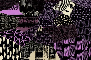 Desen. Fırça darbeleriyle soyut arkaplan. Tek renkli, elle çizilmiş doku. Modern grafik tasarımı. El yapımı çizgili..