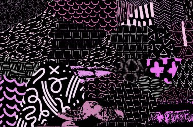 Desen. Fırça darbeleriyle soyut arkaplan. Tek renkli, elle çizilmiş doku. Modern grafik tasarımı. El yapımı çizgili..