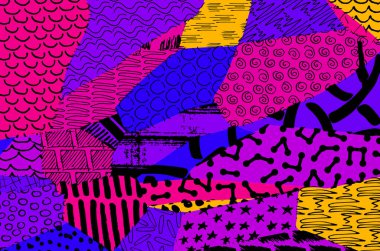 Desen. Fırça darbeleriyle soyut arkaplan. Tek renkli, elle çizilmiş doku. Modern grafik tasarımı. El yapımı çizgili..