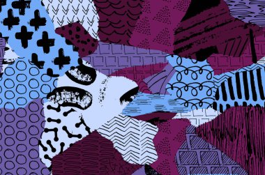 Desen. Fırça darbeleriyle soyut arkaplan. Tek renkli, elle çizilmiş doku. Modern grafik tasarımı. El yapımı çizgili..