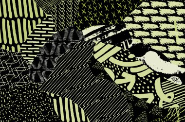 Desen. Fırça darbeleriyle soyut arkaplan. Tek renkli, elle çizilmiş doku. Modern grafik tasarımı. El yapımı çizgili..