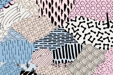 Desen. Fırça darbeleriyle soyut arkaplan. Tek renkli, elle çizilmiş doku. Modern grafik tasarımı. El yapımı çizgili..